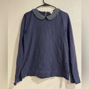 J. Crew Peter Pan Beaded Collar Top